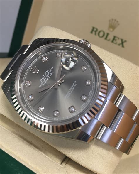 rolex datejust rhodium diamond dial|rolex datejust 41 oyster.